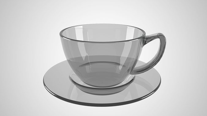 Glass Coffee Cup Light Black Color 3D model