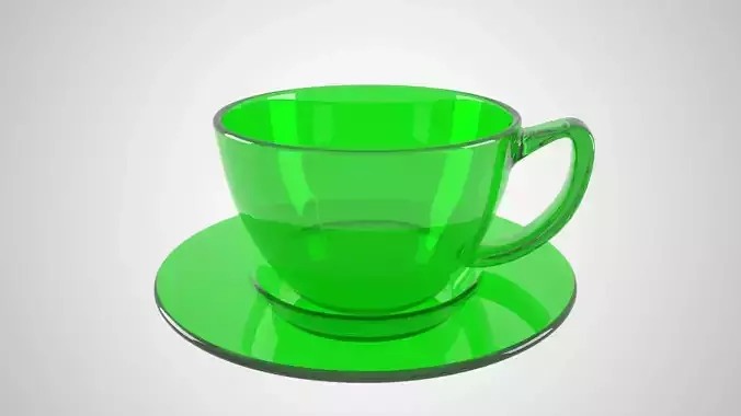 Glass Coffee Cup Green Color