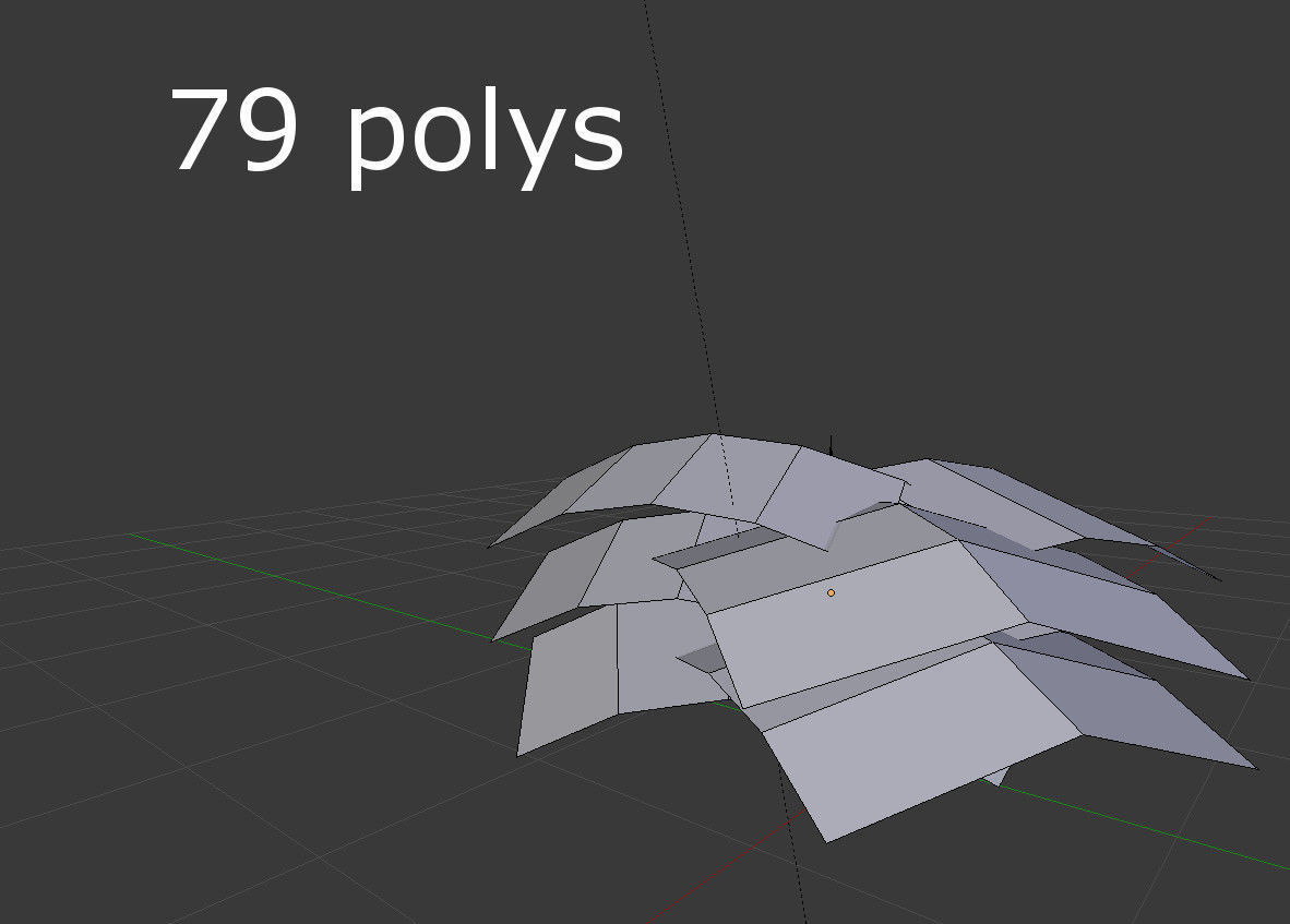 Shrub plant Low-poly 3D model_4