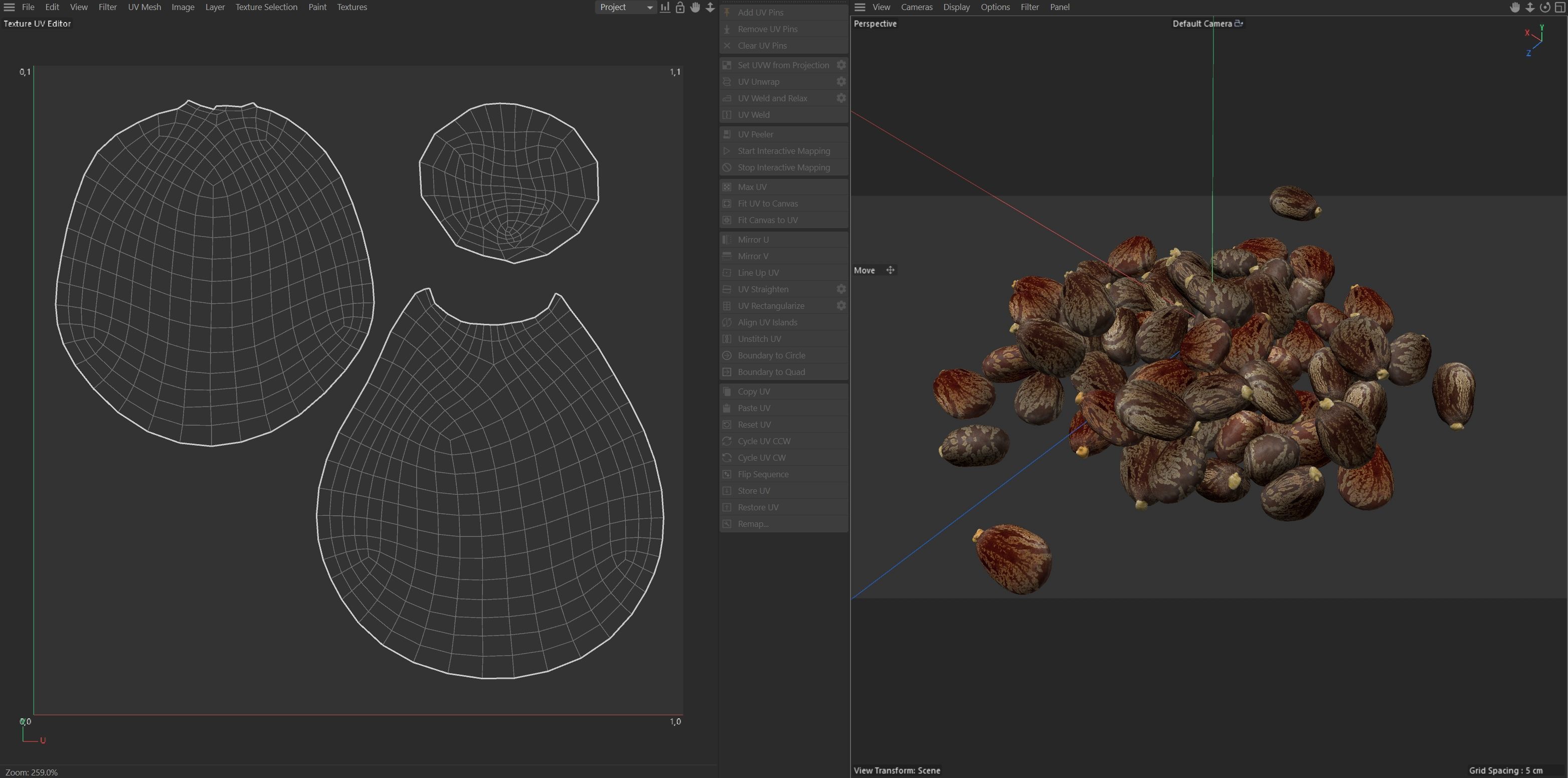 Caster seed pile   Low-poly 3D model_6