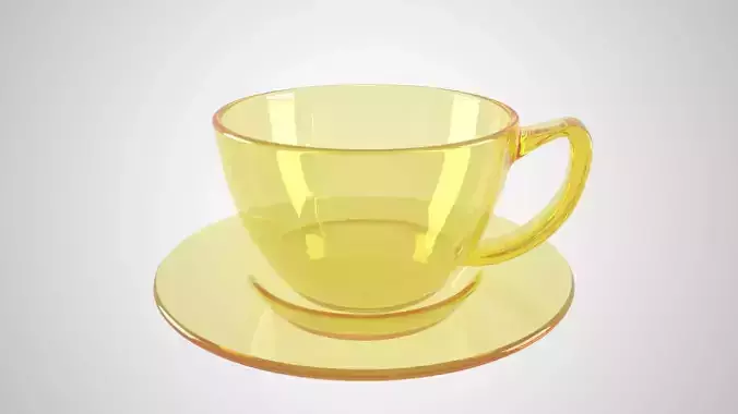 Coffee Cup Clear Glass Light Yellow Color