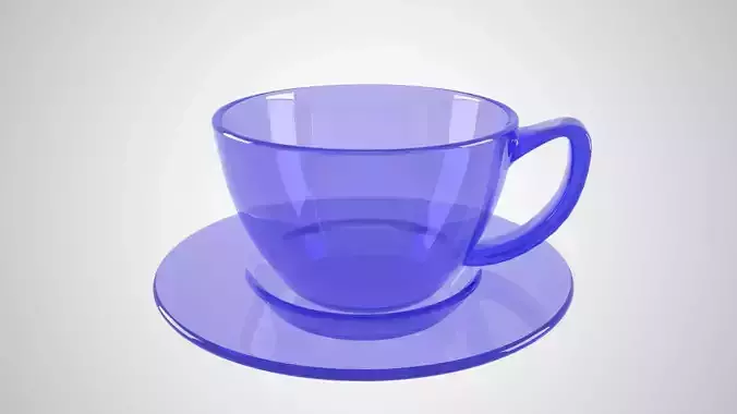 Coffee Cup Clear Glass Light Blue Color