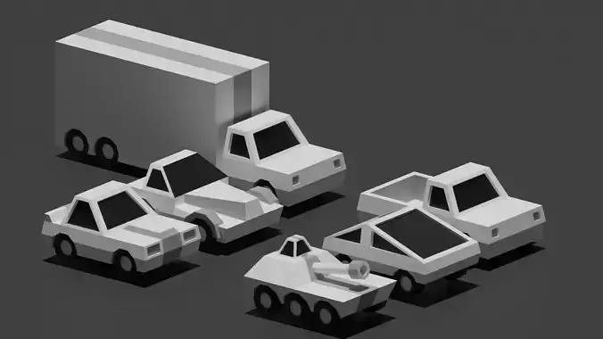 Low Poly Vehicle Pack of 6 Variations
