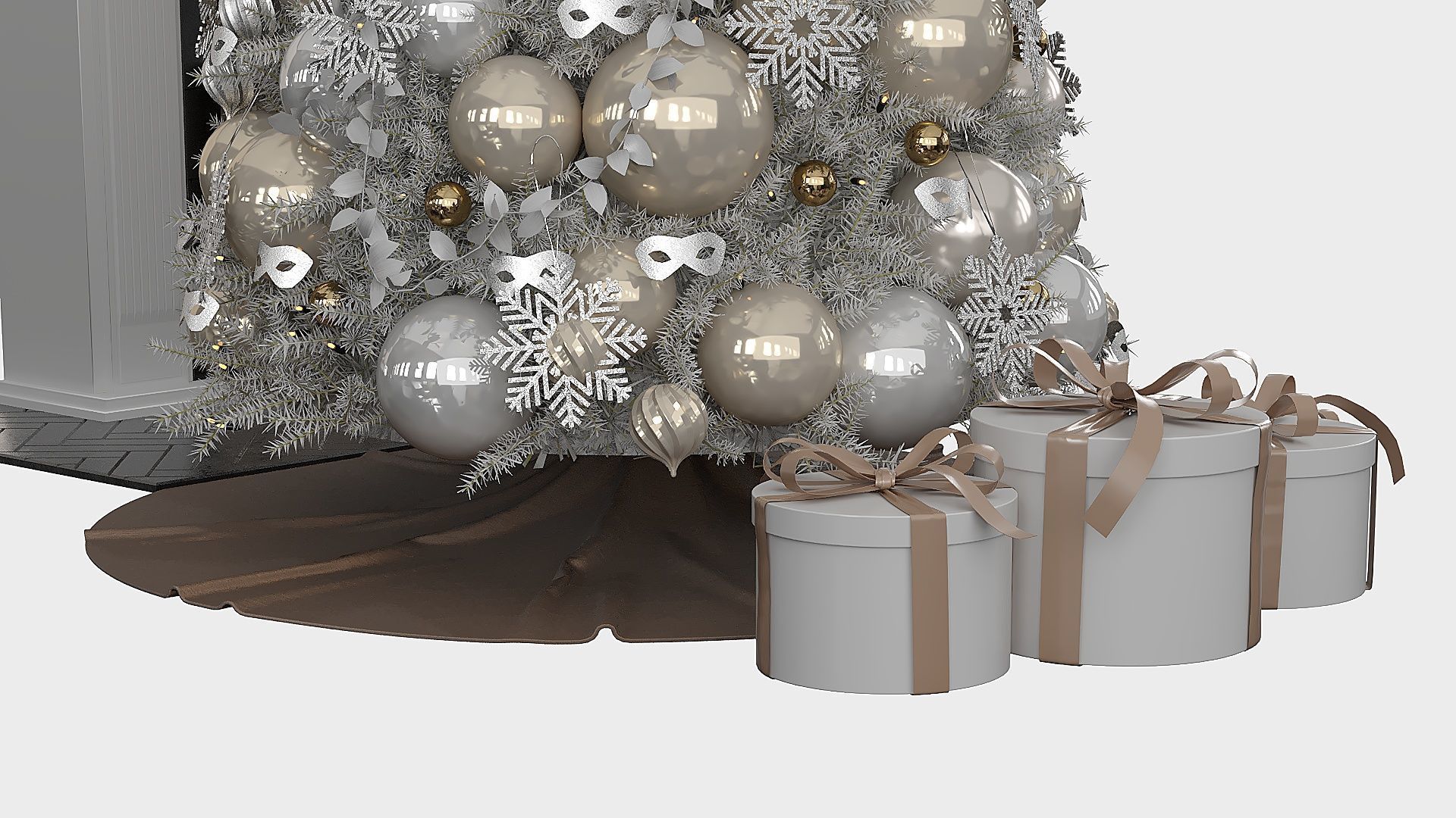 Christmas Decorative set sk Low-poly 3D model_7