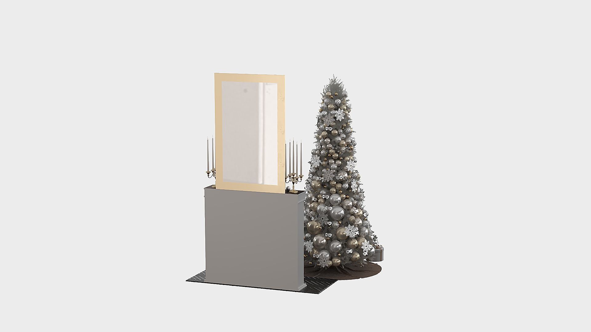 Christmas Decorative set sk Low-poly 3D model_2