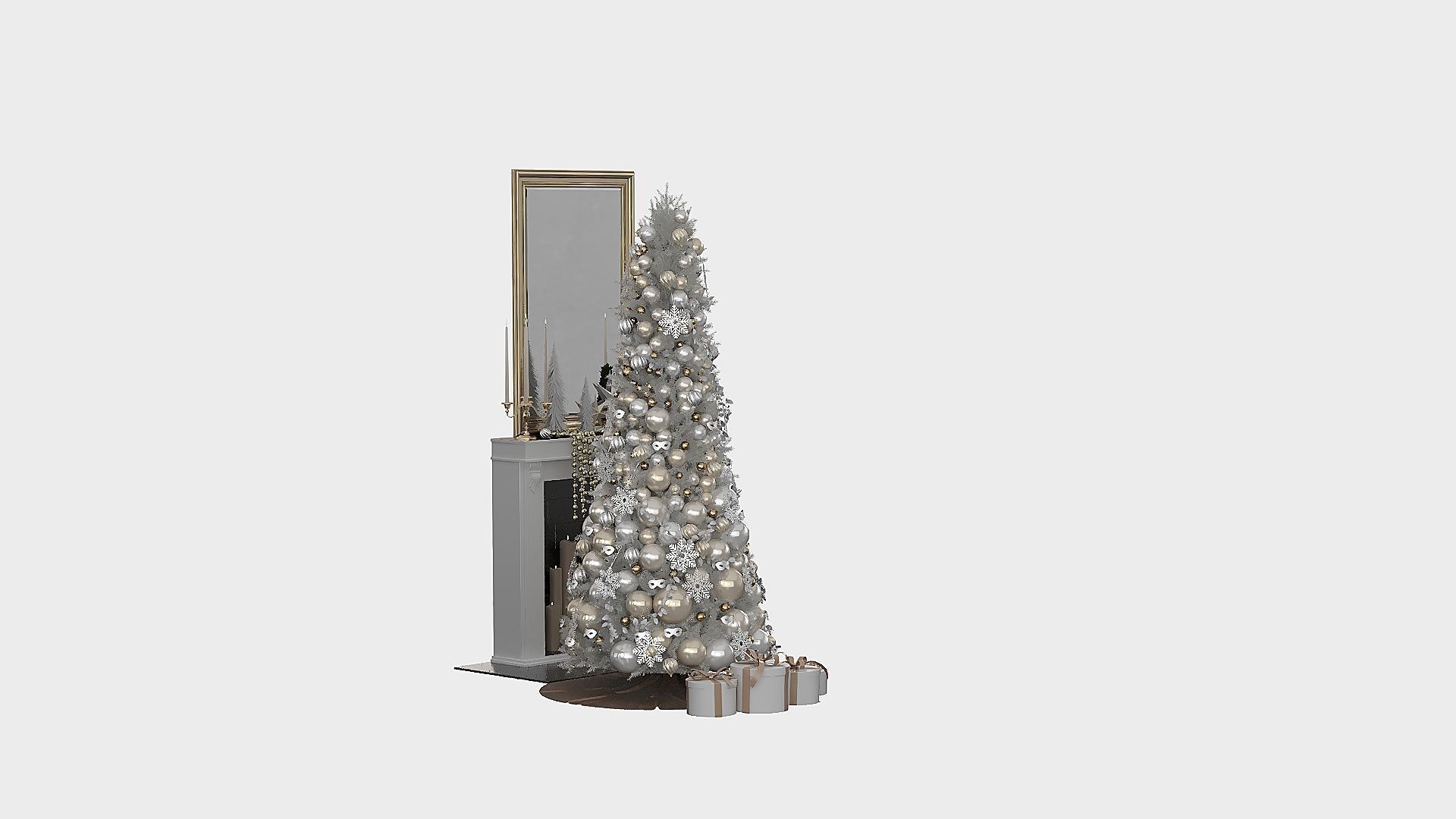 Christmas Decorative set sk Low-poly 3D model_3