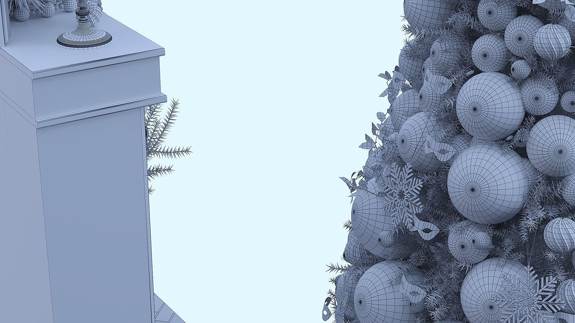 Christmas Decorative set sk Low-poly 3D model_8