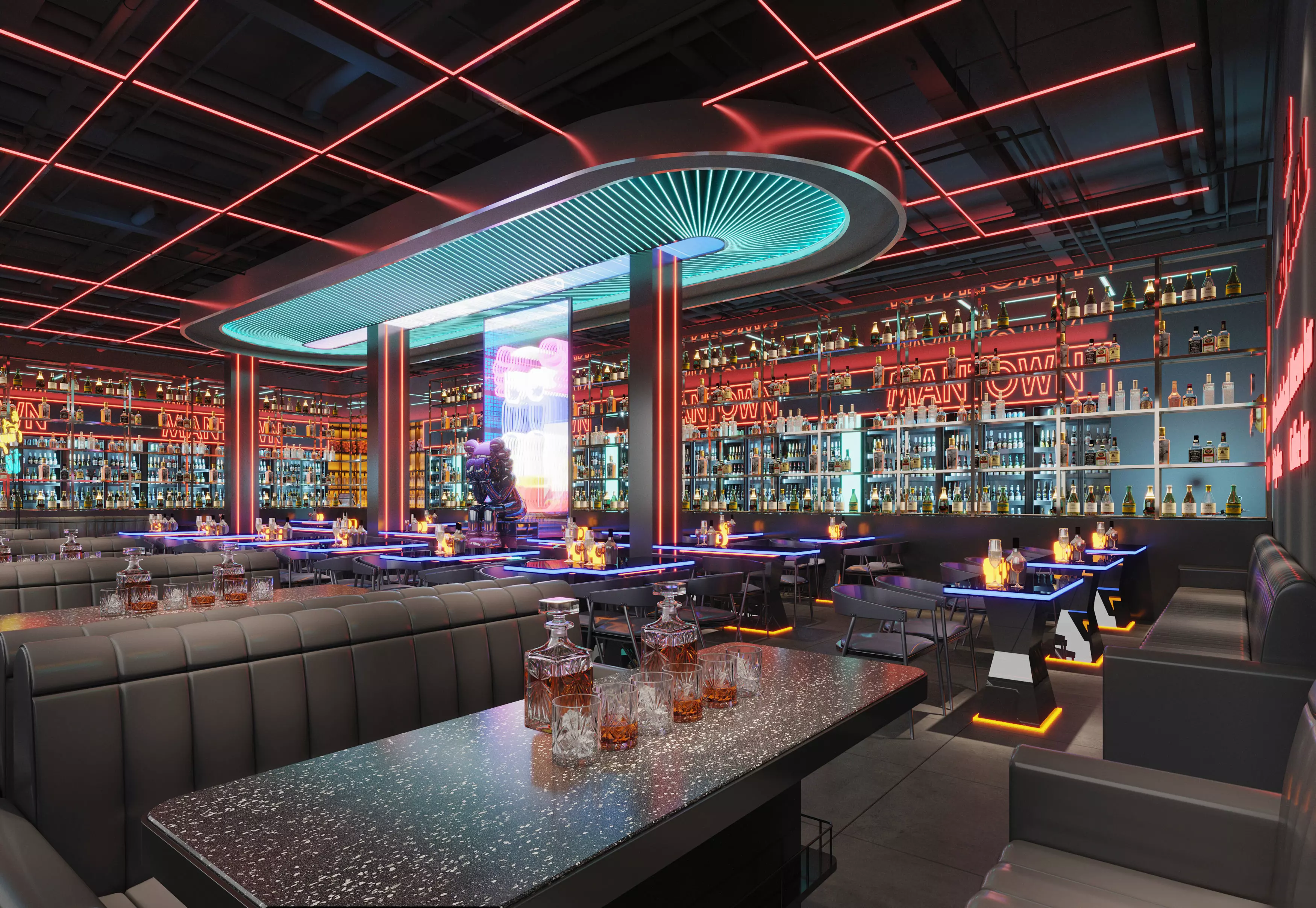  modern bar interior 3D model_0