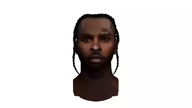Realistic 3D Portrait of Rapper Pop Smoke Style Head Model