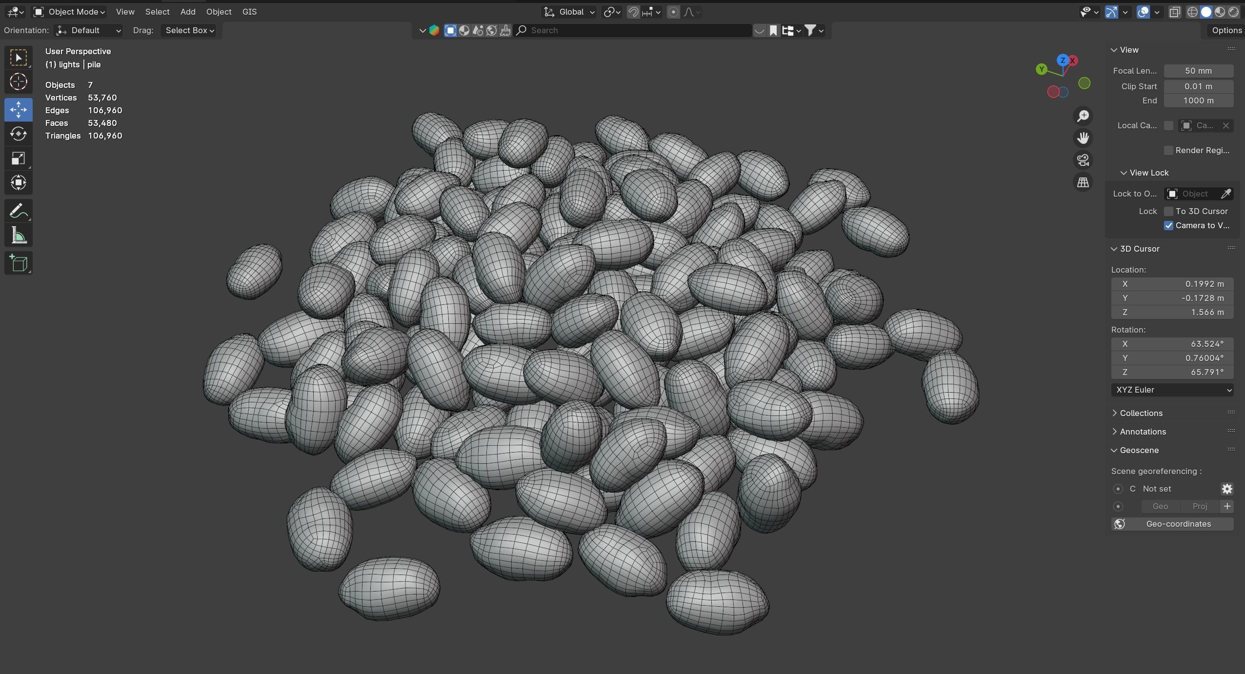 Chia seeds pile Low-poly 3D model_7