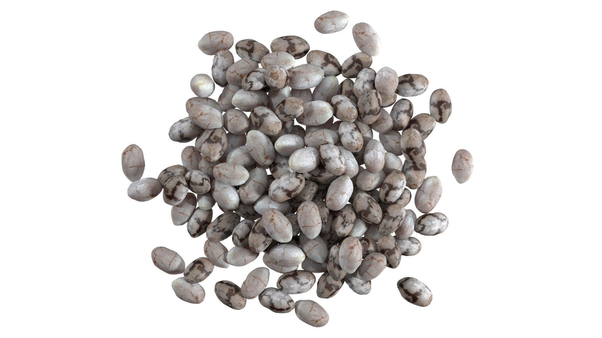 Chia seeds pile Low-poly 3D model_4