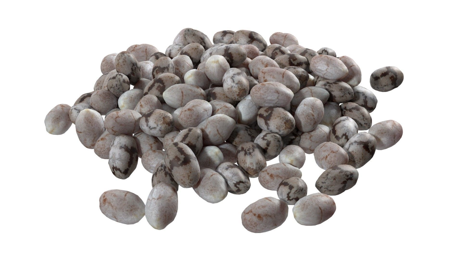 Chia seeds pile Low-poly 3D model_1