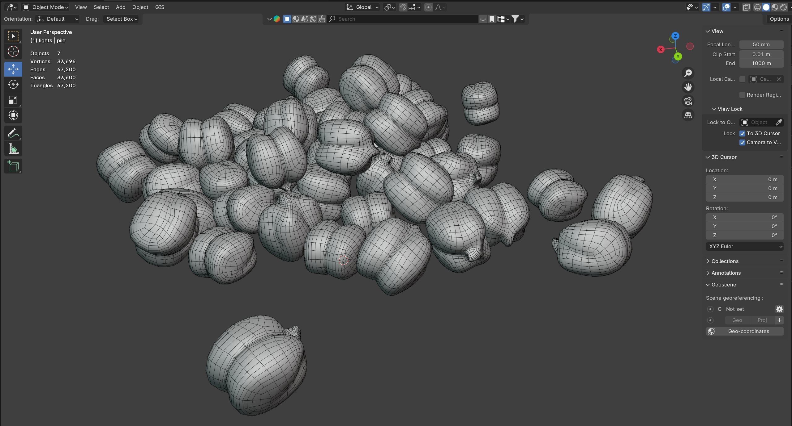 Chickpea pile  Low-poly 3D model_7