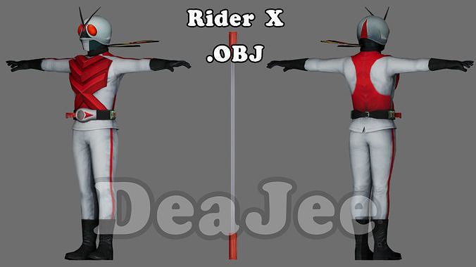 Masked rider X low poly  Low-poly 3D model