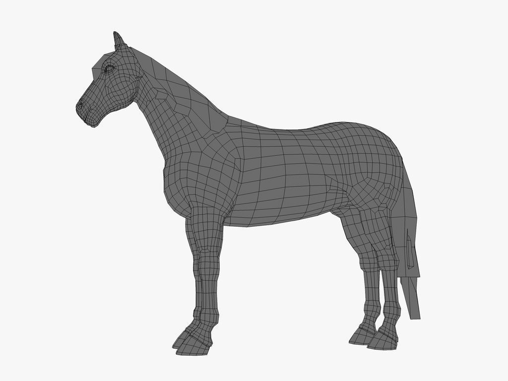 Pinto Horse Low-poly 3D model_5