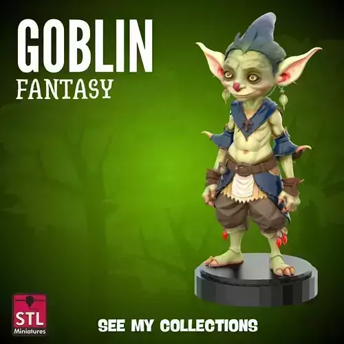 Friendly Goblin STL Fantasy Miniature with Charming Outfit 3D print model