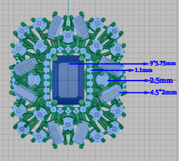 Emerald ring 3D print model_8
