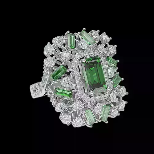 Emerald ring 3D print model