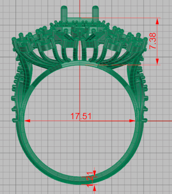 Emerald ring 3D print model_6