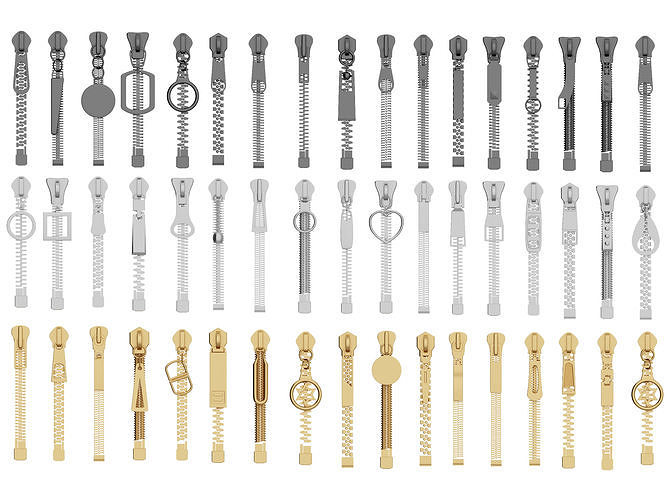zipper Low-poly 3D model