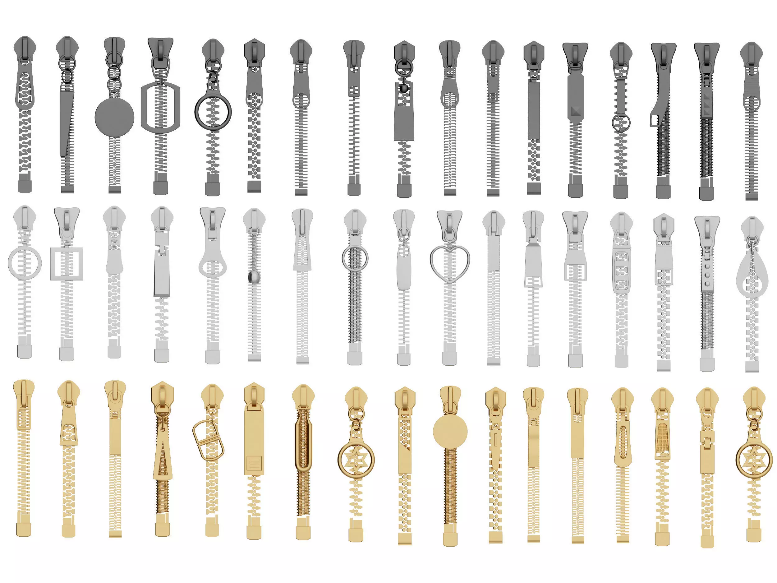 zipper Low-poly 3D model