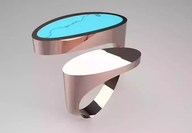Modern design rose gold ring with turquoise model gr0119