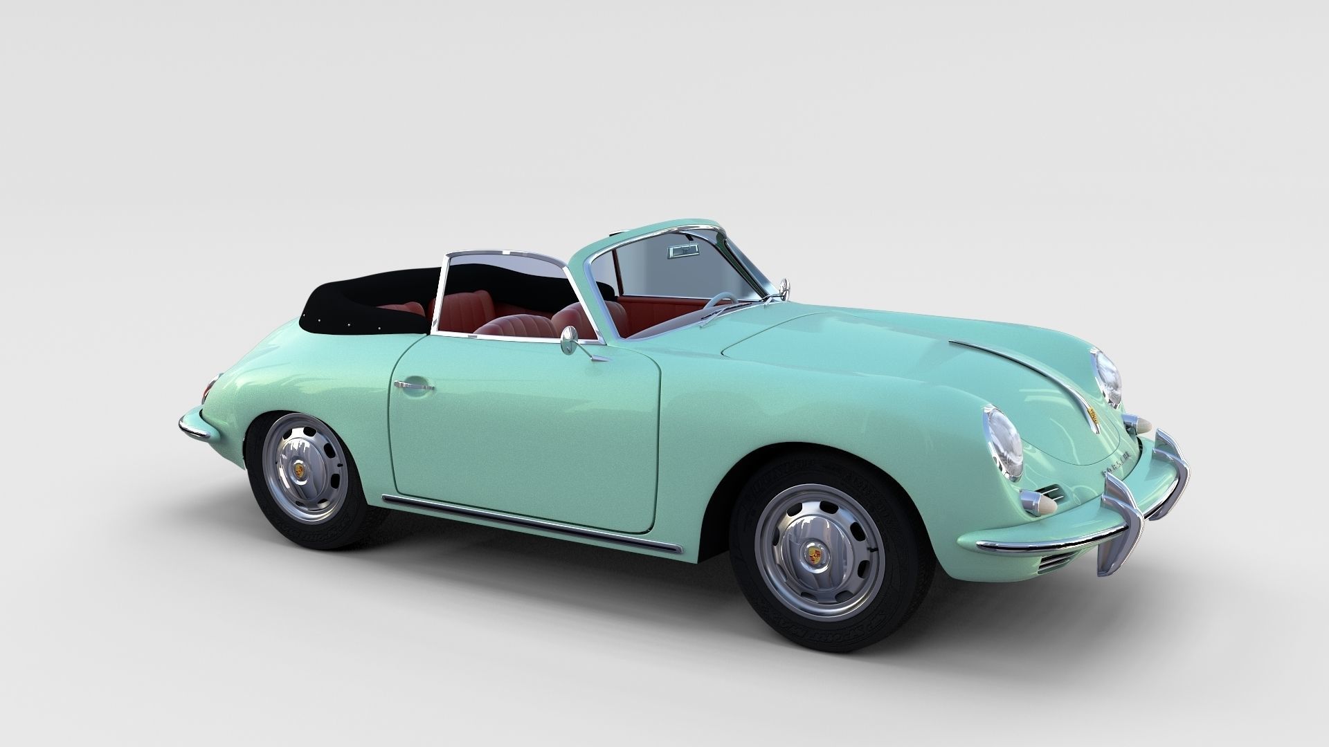 Porsche 356 Convertible rev 3D model_4