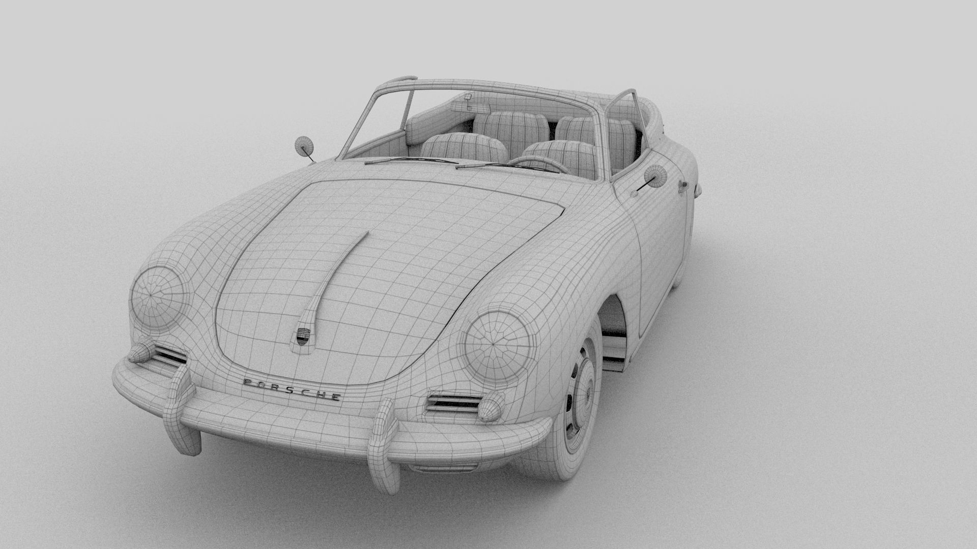 Porsche 356 Convertible rev 3D model_7