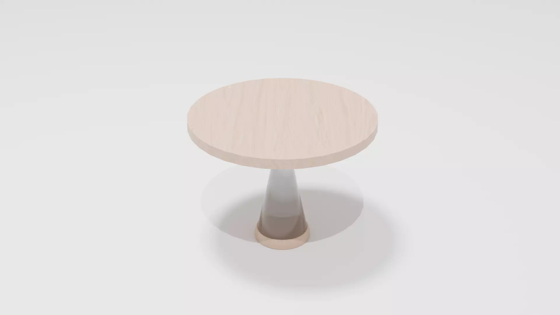 Modern Coffee Table  Wood and Gray Glass  Single Leg Design Free 3D model_0