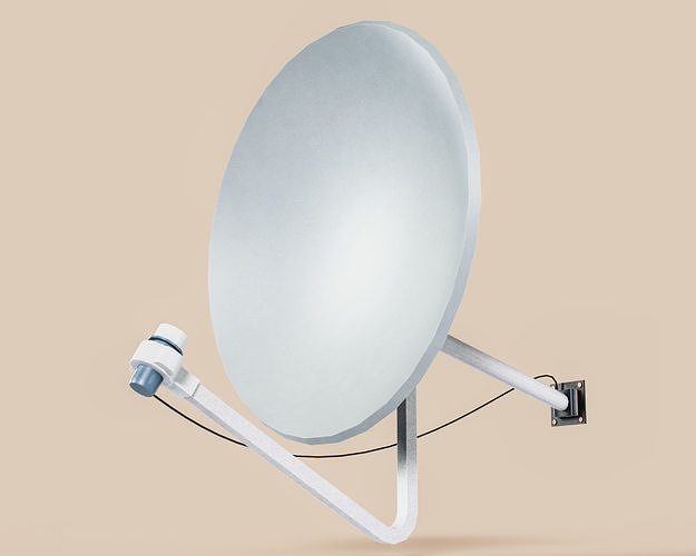 Exterior Wall Antenna Dish Type A Low-poly 3D model