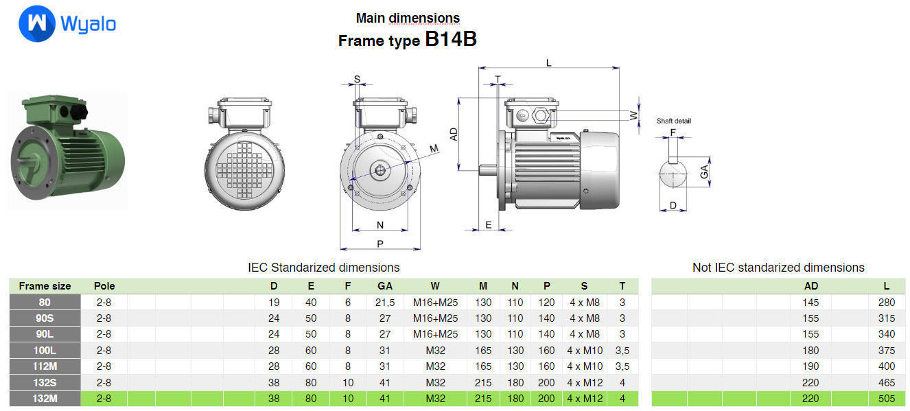 132M B14b IEC electric motor - 3D CAD model 3D model_4