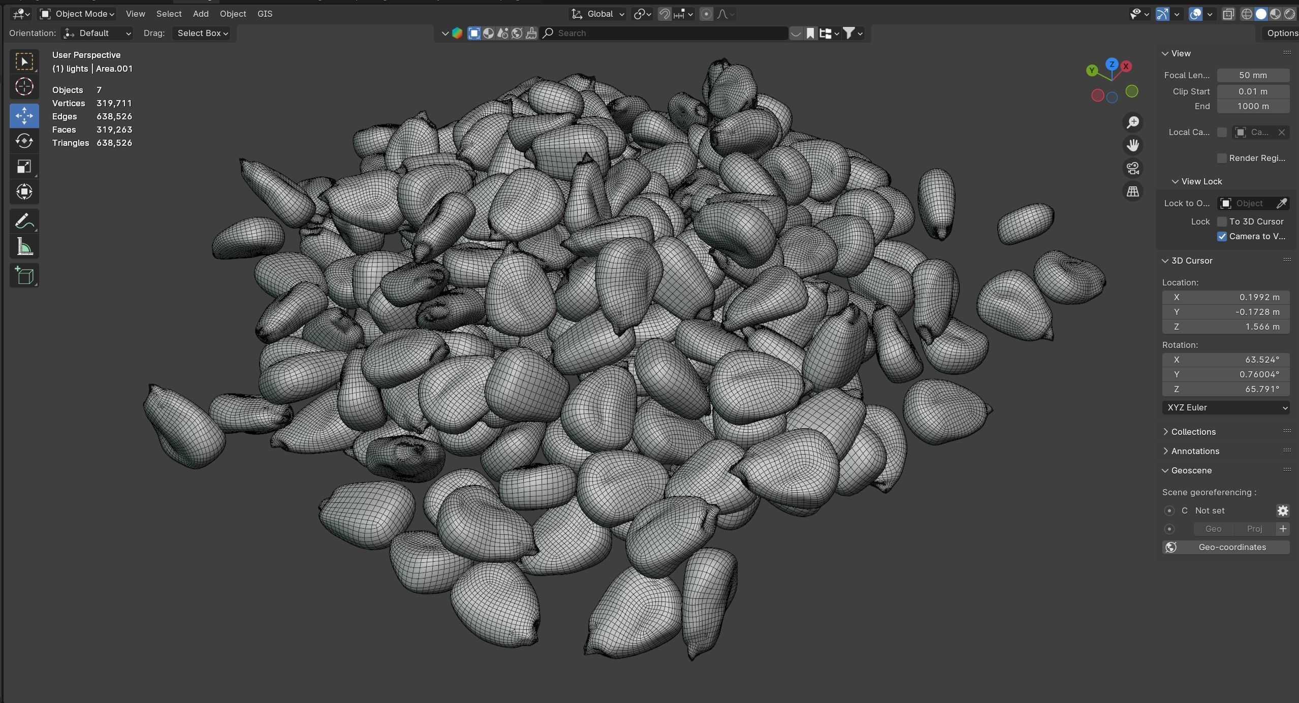 Coriander seed pile  Low-poly 3D model_8