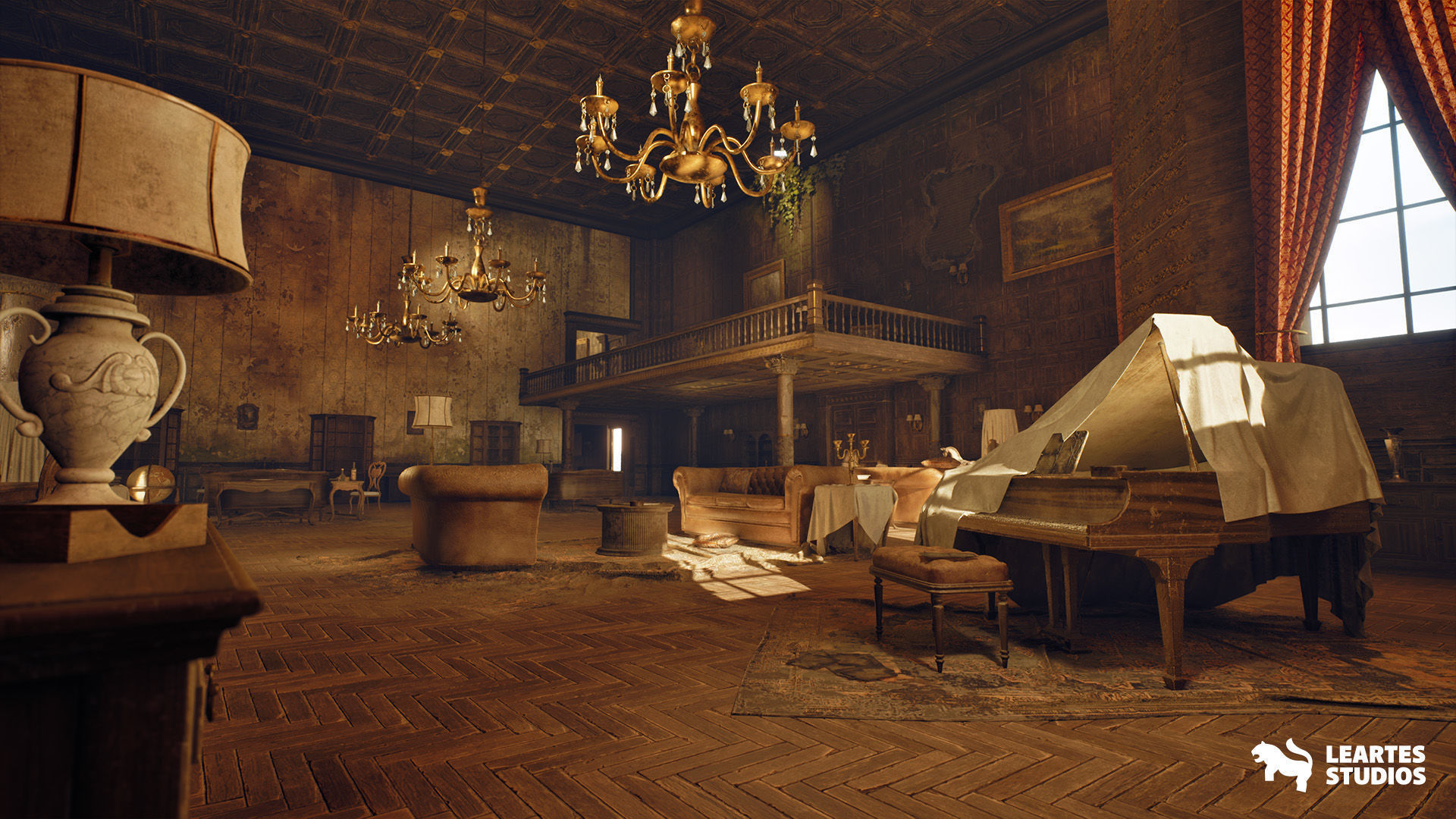 Abandoned Mansion Environment Low-poly 3D model_9