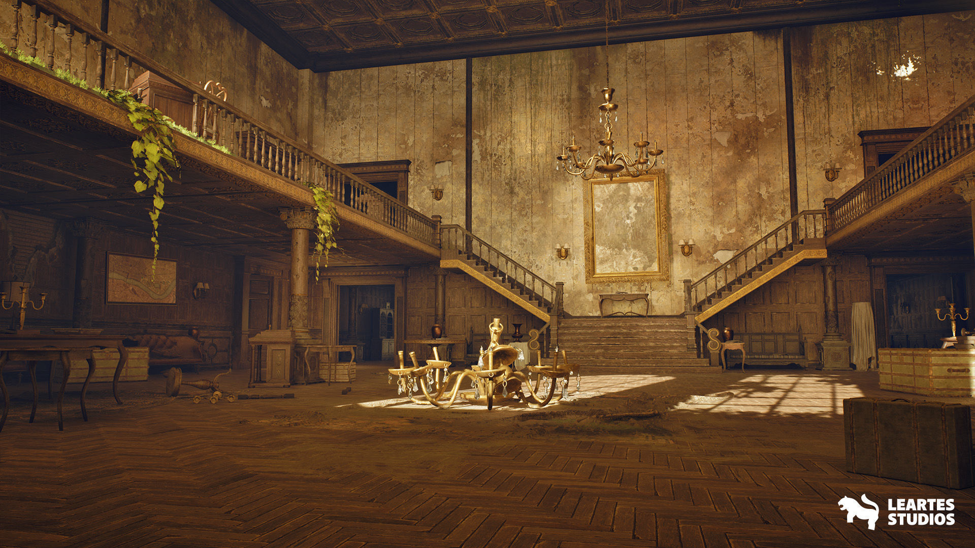 Abandoned Mansion Environment Low-poly 3D model_3