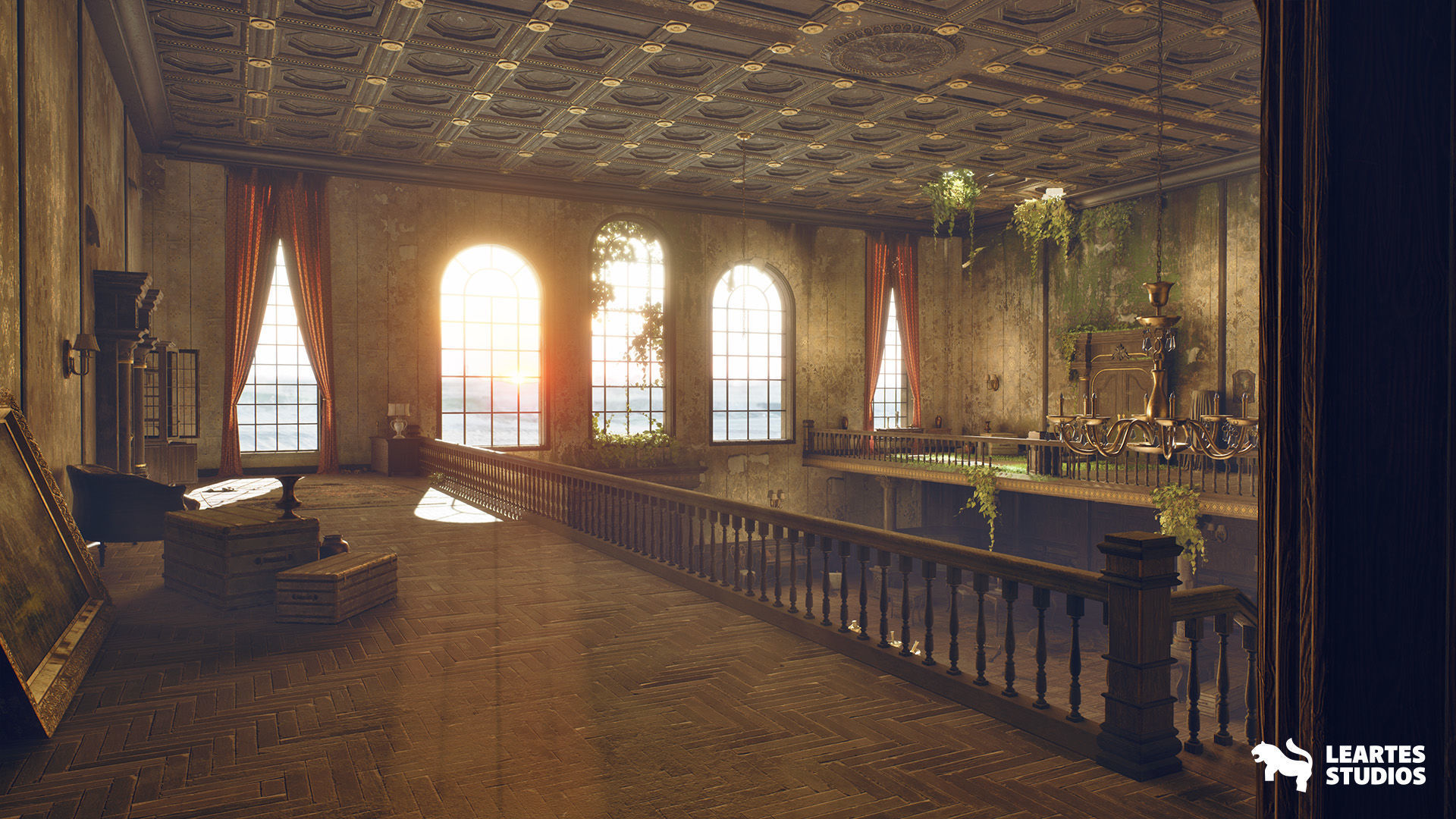 Abandoned Mansion Environment Low-poly 3D model_11