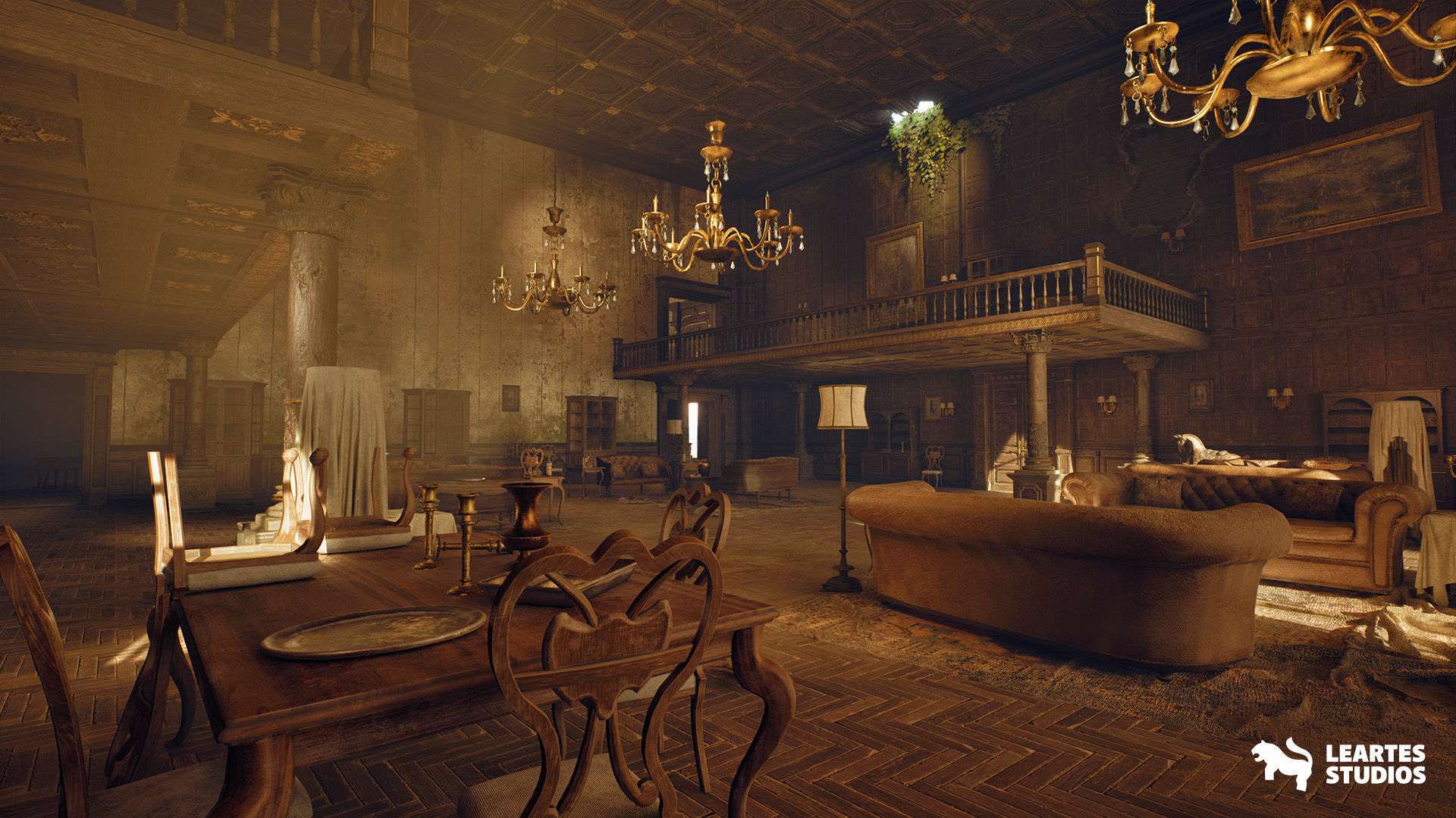 Abandoned Mansion Environment Low-poly 3D model_12