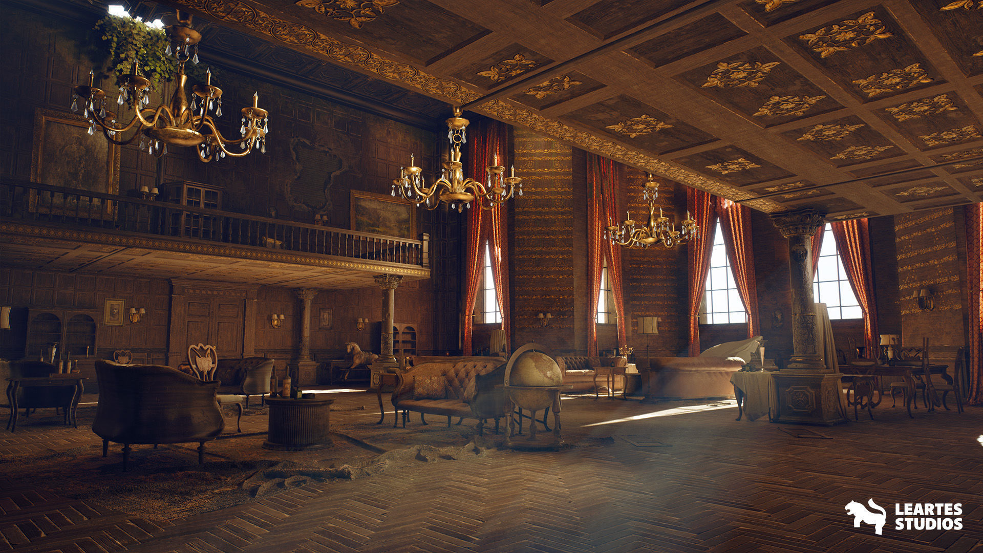 Abandoned Mansion Environment Low-poly 3D model_5