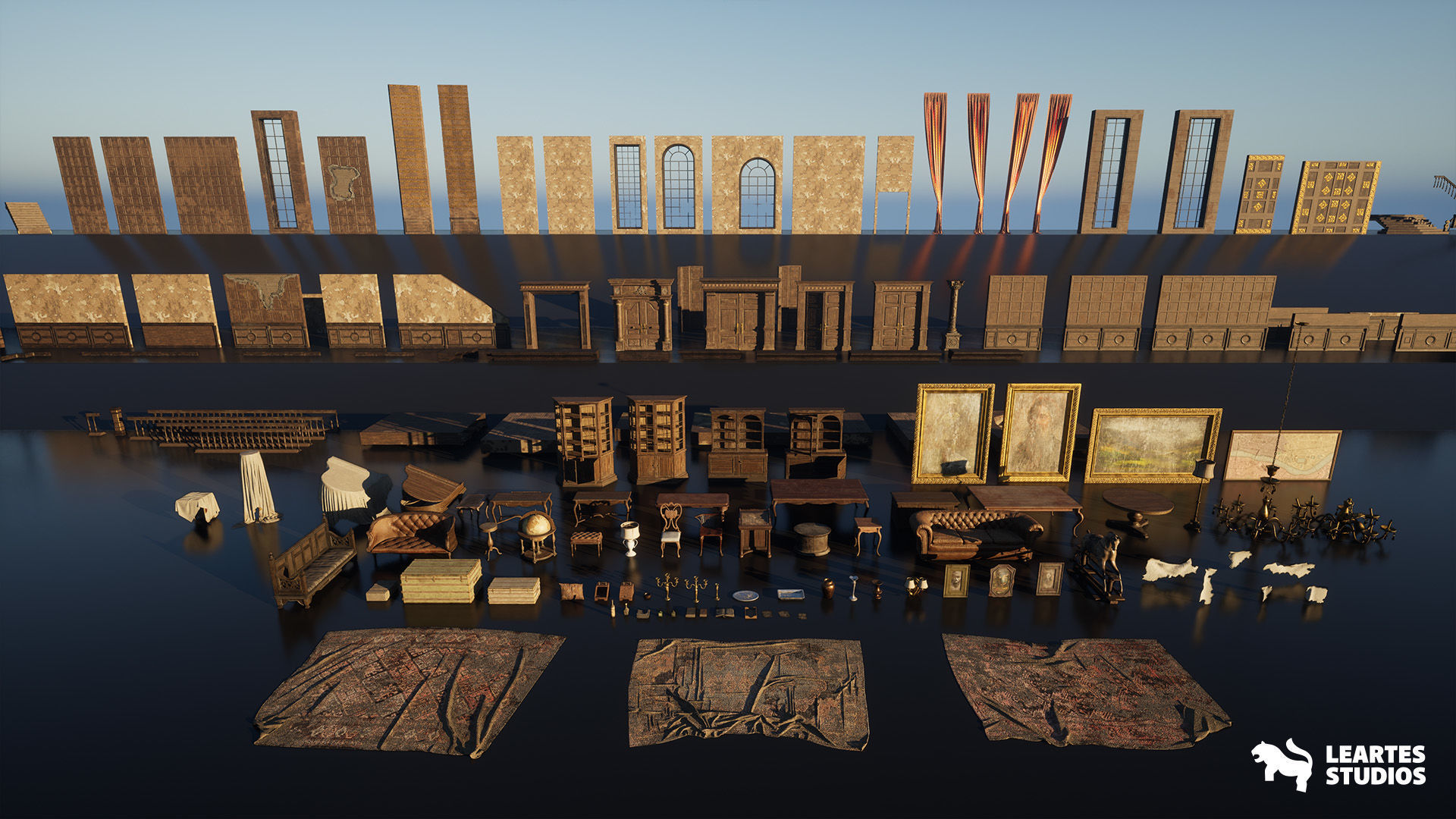 Abandoned Mansion Environment Low-poly 3D model_15