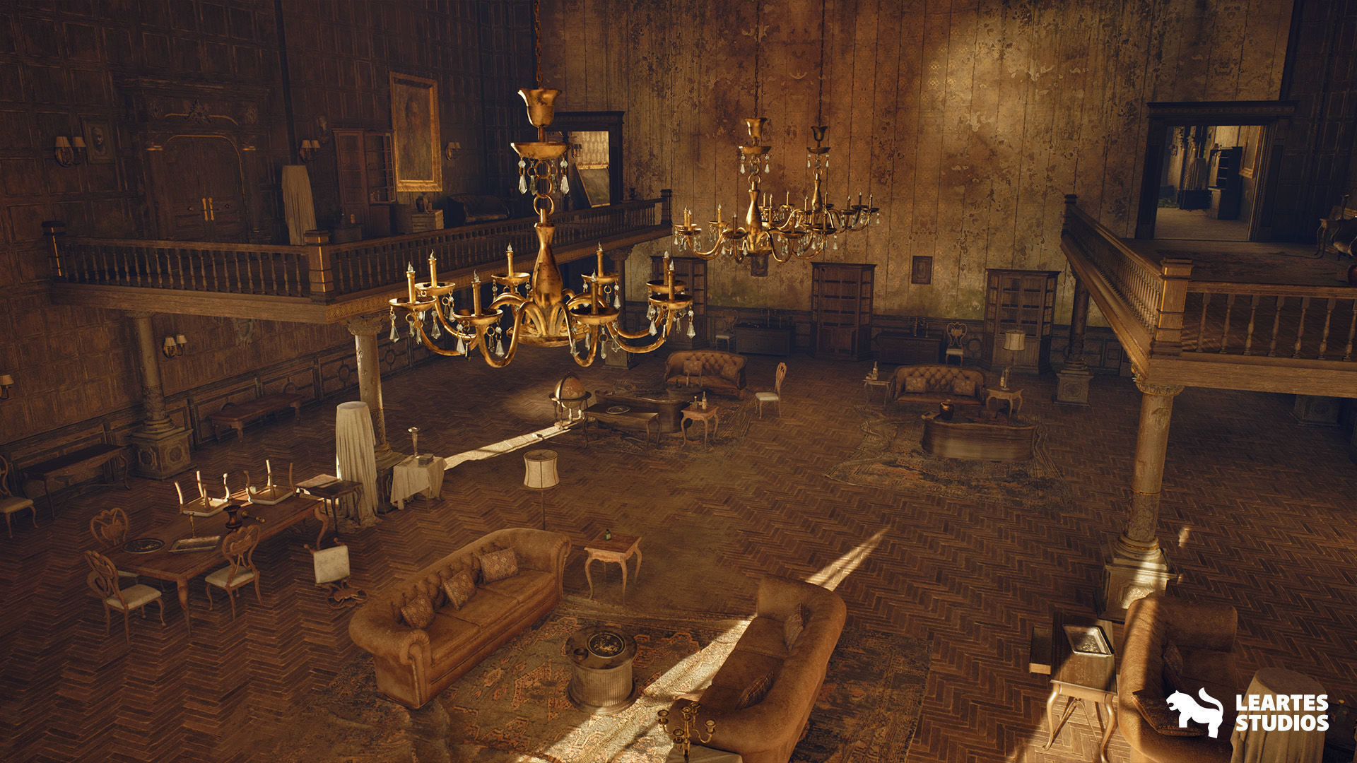 Abandoned Mansion Environment Low-poly 3D model_13