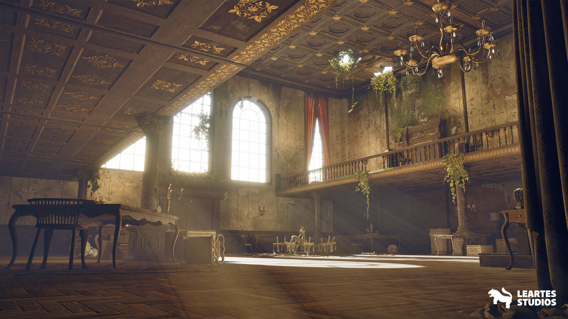 Abandoned Mansion Environment Low-poly 3D model_7