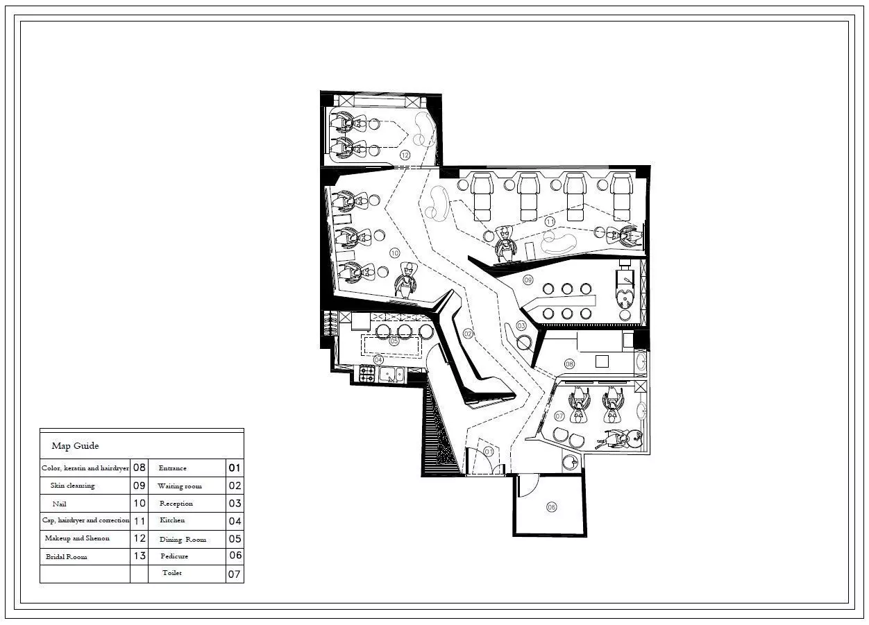 Salon Floor Plan Pack 3 Unique Beauty Salon Layouts 3D model