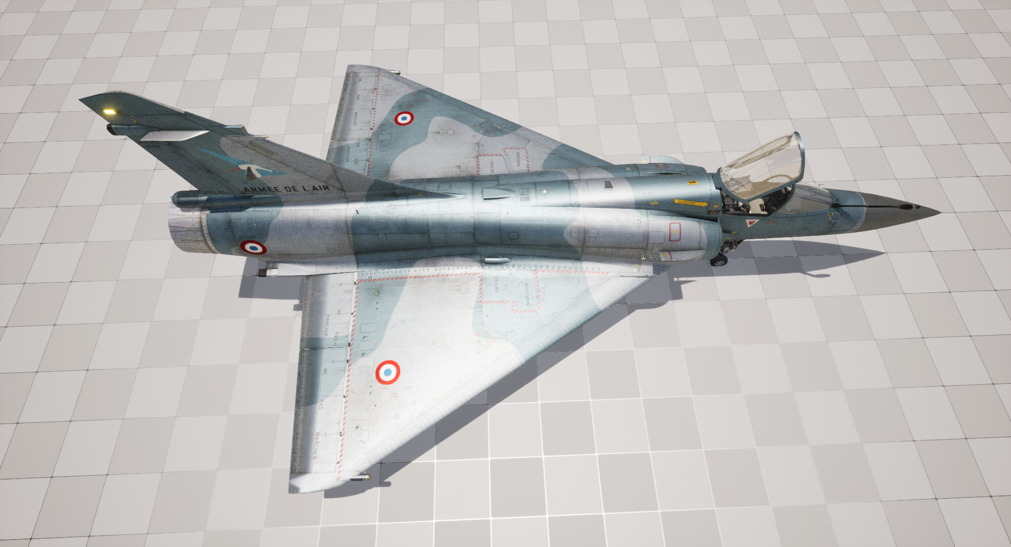Rigged Dassault Mirage Fighter 3D model_2