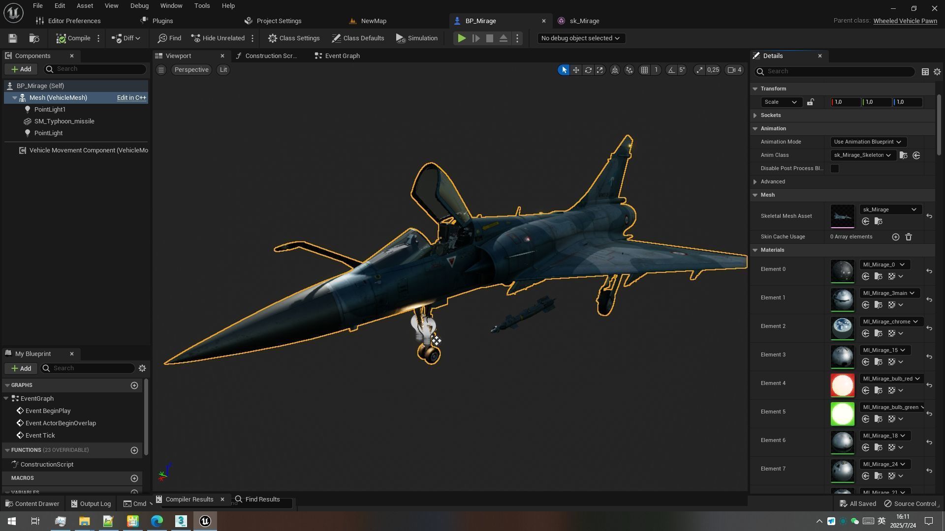 Rigged Dassault Mirage Fighter 3D model_24