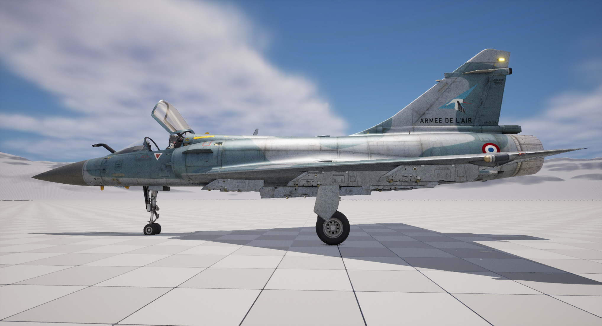 Rigged Dassault Mirage Fighter 3D model_18