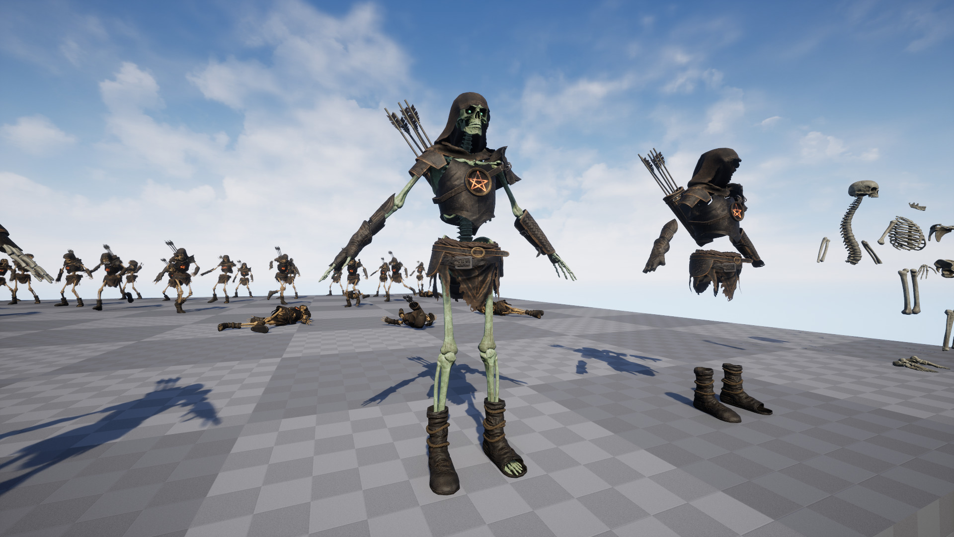 Skeleton 07 Archer Low-poly 3D model_30