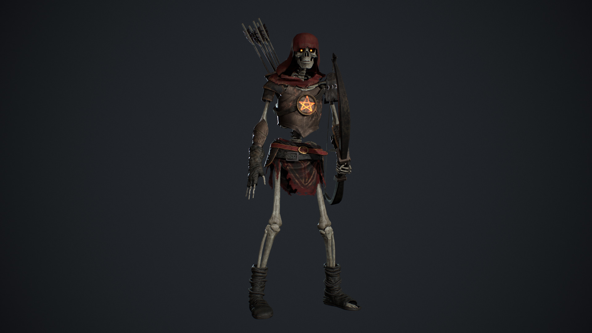 Skeleton 07 Archer Low-poly 3D model_16