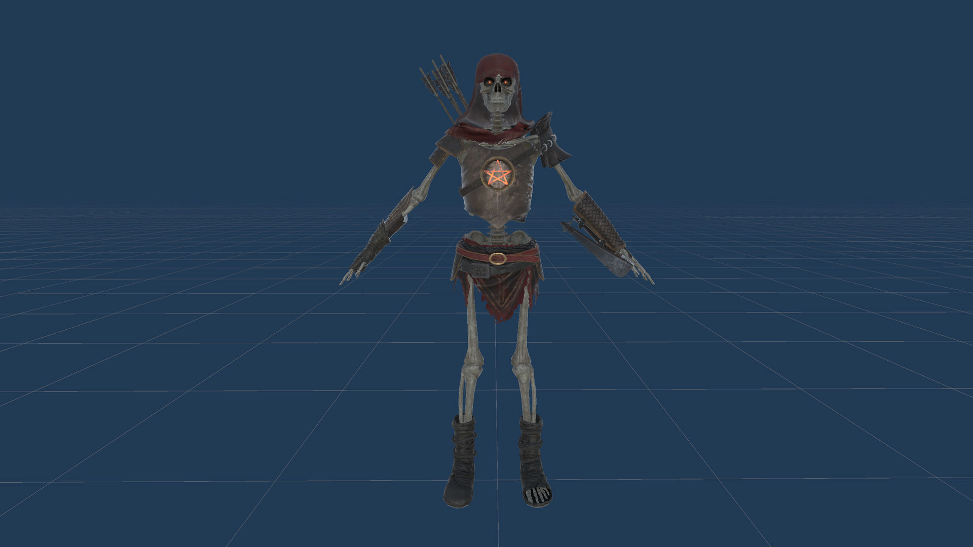 Skeleton 07 Archer Low-poly 3D model_18