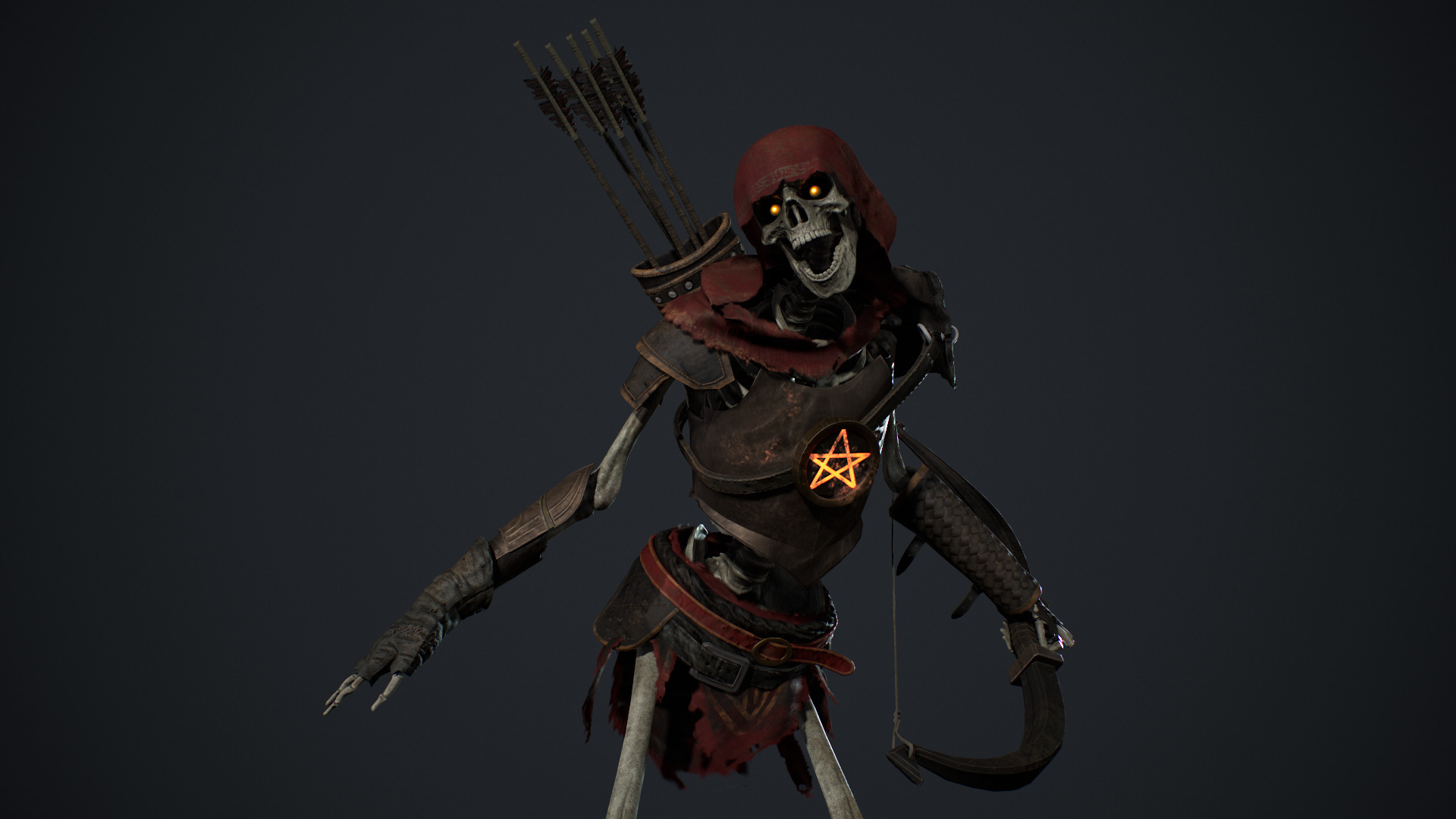 Skeleton 07 Archer Low-poly 3D model_14