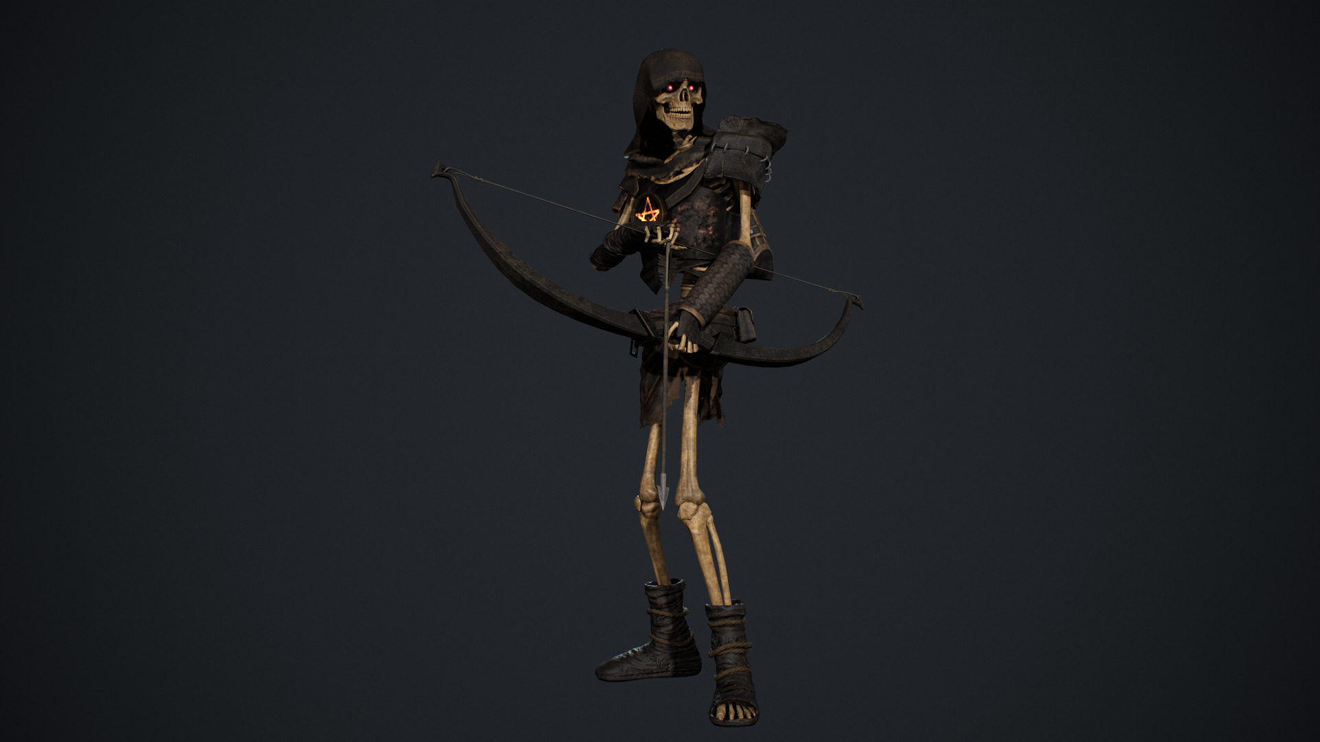 Skeleton 07 Archer Low-poly 3D model_10