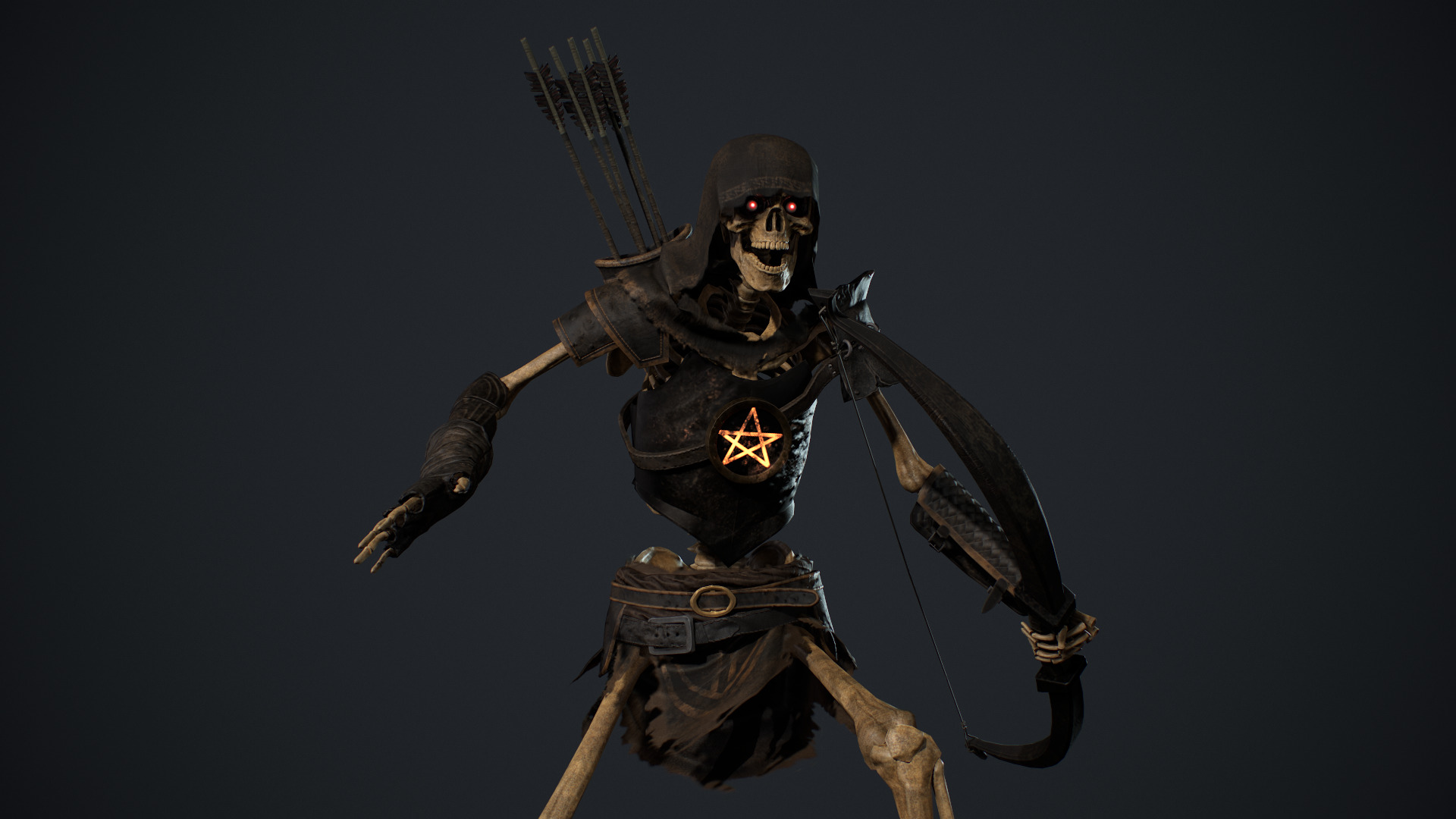 Skeleton 07 Archer Low-poly 3D model_15